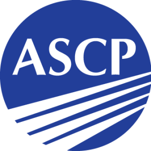 Blue logo for ASCP.