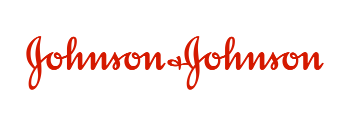 Red logo for Johnson and Johnson.